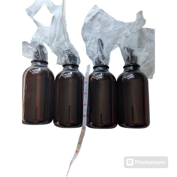 Set of 4 Press Dispenser Bottles. Refillable. Plastic. Brown. NWT - Picture 2 of 9